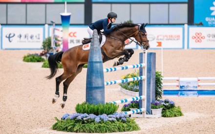 Hong Kong’s Jacqueline Lai finished fifth in the showjumping final after a jump-off. Photo: Handout