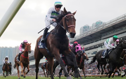 Voyage Bubble wins last year’s Hong Kong Mile under James McDonald. Photo: Kenneth Chan