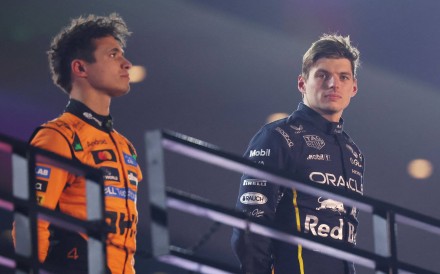 Red Bull’s Max Verstappen (right) won the Las Vegas Grand Prix ahead of Lando Norris of McLaren (left) to put more pressure on the championship leader, who was later disqualified. Photo: AFP