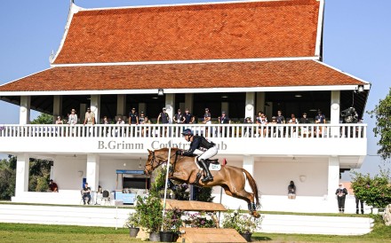 Patrick Lam clears another hurdle during his flawless final round. Photo: Hong Kong Jockey Club