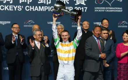 Zac Purton celebrates his first IJC victory in 2017. Photos: Kenneth Chan
