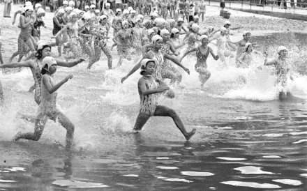 Young participants in the 1978 New Year Winter Swimming Lifesaving Championships organised by the Hong Kong Life Guard Club, now called the Hong Kong Life Saving Society. Photo: SCMP Archives