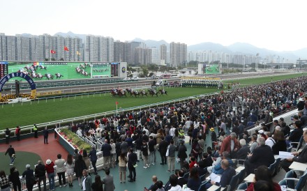 Spectators watch as Yiu Cheung Victory, ridden by Alexis Badel wins the fifth race at Sha Tin. Photo: Kenneth Chan.