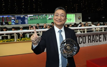 Francis Lui celebrates his January Cup win with Speed Dragon and 1,000th training success in Hong Kong. Photos: Kenneth Chan