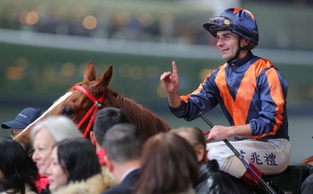Andrea Atzeni celebrates a Happy Valley winner. Photos: Kenneth Chan