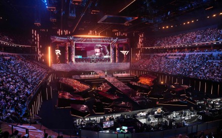 Players compete in the final of the League of Legends World Championship in Chengdu. Photo: AFP