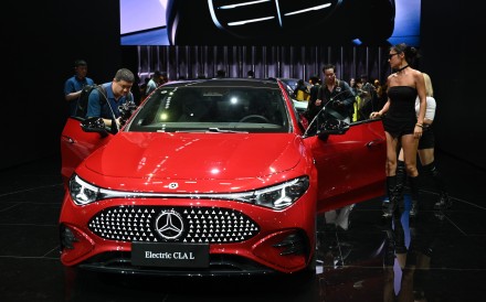A Mercedes-Benz CLA is showcased at the Shanghai Motor Show last year. Photo: dpa