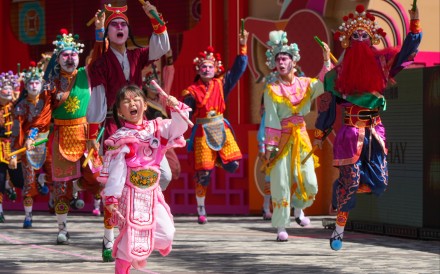 A traditional dance troupe takes part in a rehearsal for the Cathay International Chinese New Year Night Parade. Photo: Sam Tsang