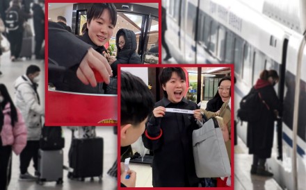 A Chinese employee has gone viral after she won a surprise 10 days paid leave on her first day back from the Spring Festival holiday. Photo: SCMP composite/Douyin/AFP