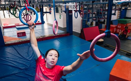 Obstacle course racing athlete Summer Wong at Sasuke Ninja Park, Quarry Bay, Hong Kong. Photo: Sarah Kohler