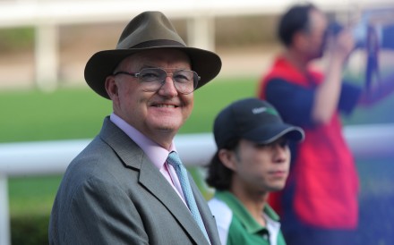 David Hayes celebrates a Sha Tin winner last week. Photos: Kenneth Chan