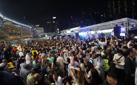 Tribute act Babba perform during the Wednesday night meeting at Happy Valley Racecourse. Photo: Edmond So