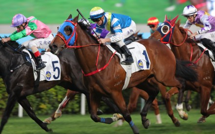 Zac Purton boots home Patch Of Cosmo in January. Photos: Kenneth Chan