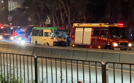 The crash occurred near Cheung Ching Estate in Tsing Yi. Photo: Handout