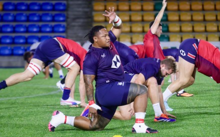 Faizal Solomona Penesa at a rugby training session. Photo: Jonathan Wong