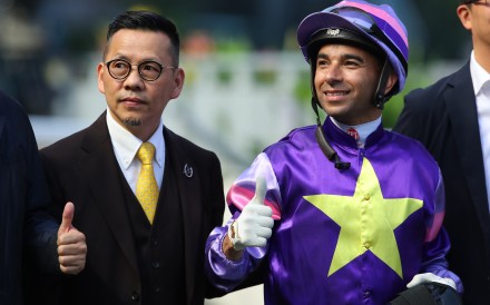 Frankie Lor and Joao Moreira celebrate the win of Everyone’s Star at Sha Tin. Photos: Kenneth Chan