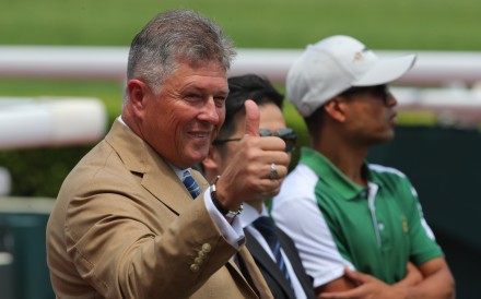 Brett Crawford celebrates at Sha Tin. Photos: Kenneth Chan