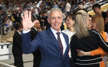 Mark Newnham celebrates his Happy Valley five-timer in March. Photos: Kenneth Chan