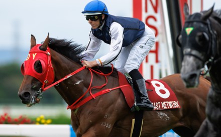 Fast Network and Damian Lane cross the line at Hanshin. Photo: Handout
