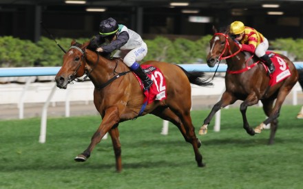 China Win, ridden by Keith Yeung, wins at Happy Valley. Photos: Kenneth Chan