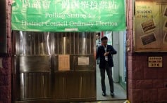 A polling station in To Kwa Wan closes following a record turnout at Hong Kong's district council elections. Photo: Sam Tsang