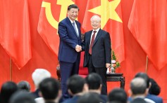 Chinese President Xi Jinping shakes hands with General Secretary of the Communist Party of Vietnam Central Committee Nguyen Phu Trong in Hanoi. Photo: Xinhua