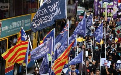 Supporters of Hong Kong independence take part in a protest on National Day, marching from Causeway Bay to the government headquarters in Tamar, Admiralty, on October 1, 2018. Photo: Felix Wong