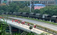 Footage of trucks from the paramilitary People’s Armed Police in Shenzhen has circulated online. Photo: Handout