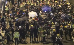 Anti-extradition bill protesters outside the Central Government Offices after a rally against police brutality at Victoria Park in Causeway Bay earlier in the day. Photo: Edmond So