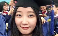 A 2016 selfie provided by her family shows Zhang Yingying in a cap and gown for her graduate degree in environmental engineering from Peking University Shenzhen Graduate School. Photo: Zhang family via AP