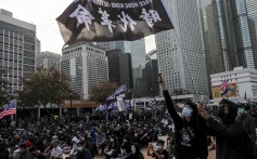 Protesters attend the rally at Edinburgh Place in Central. Photo: Sam Tsang
