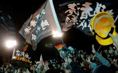 Hong Kong anti-government protesters hold a rally as they celebrate the election of victory of incumbent Taiwan President Tsai Ing-wen. Photo: Reuters