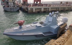 The JARI killer drone is seen during its first sea trial at an undisclosed location. Photo: Handout