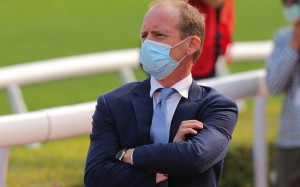 Richard Gibson looks over Wellington after winning at Sha Tin. Photos: Kenneth Chan