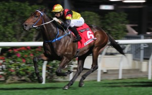 Joao Moreira pilots Zebrowski to victory in the January Cup at Happy Valley. Photos: Kenneth Chan