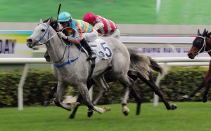 Joao Moreira salutes aboard Senor Toba. Photo: Kenneth Chan