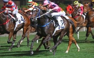 The Caspar Fownes-trained Killer Instinct wins under Luke Ferraris at Happy Valley. Photo: HKJC