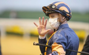Zac Purton celebrates a recent five-timer. Photos: HKJC