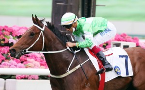Buzzinga wins on debut under Karis Teetan at Sha Tin. Phots: HKJC