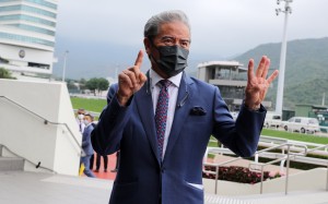 Tony Cruz celebrates his 1,400th winner as a Hong Kong trainer. Photo: Kenneth Chan