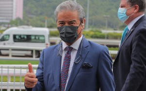 Trainer Tony Cruz celebrates his 1,400th win. Photo: Kenneth Chan