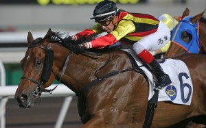 Navas Two wins his third race in Hong Kong under Ruan Maia. Photo: HKJC