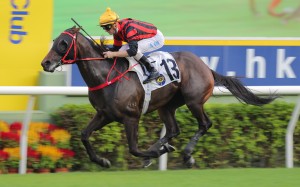 Zac Purton secures his seventh Sha Tin success on Sunday aboard Erimo in the Class Three Spoonbill Handicap. Photos: Kenneth Chan
