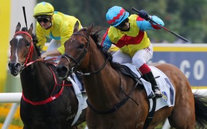 Alexis Badel salutes aboard Group Two Premier Bowl (1,200m) winner Wellington at Sha Tin on October 23. Photos: Kenneth Chan