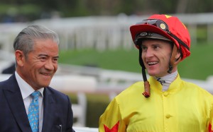 Trainer Tony Cruz and jockey Zac Purton celebrate a win at Sha Tin last month. Photo: Kenneth Chan