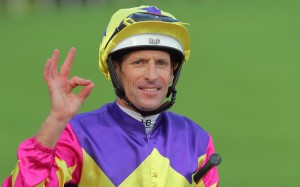 Hugh Bowman celebrates after ringing up his Sha Tin treble on Sunday. Photos: Kenneth Chan