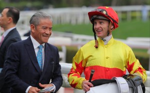 Tony Cruz and Zac Purton are all smiles after a California Spangle victory. Photos: Kenneth Chan