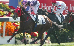 Helene Vitality salutes under Anton Marcus at Sha Tin in 2003. Photo: SCMP