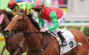 Invincible Sage wins the Class Two Lukfook Jewellery Cup (1,000m) under Zac Purton at Sha Tin on Sunday. Photos: Kenneth Chan