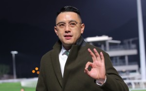 Pierre Ng celebrates his Sha Tin treble on Sunday. Photo: Kenneth Chan